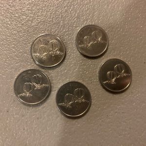Set Of 5 RARE Regal Funscape Arcade Game Tokens Cinemas Movie Theater Vintage